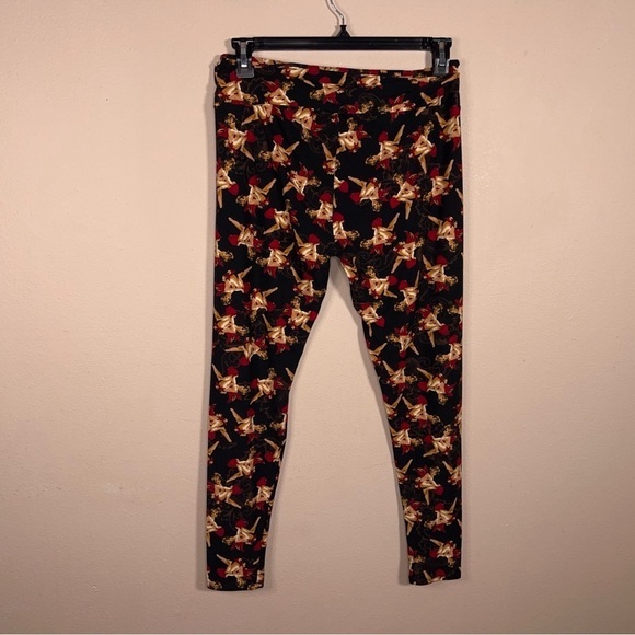 LULAROE CHERUB LEGGINGS GOTH RETRO TALL CURVY FIT WOMENS STRETCH PANTS - Picture 5 of 10